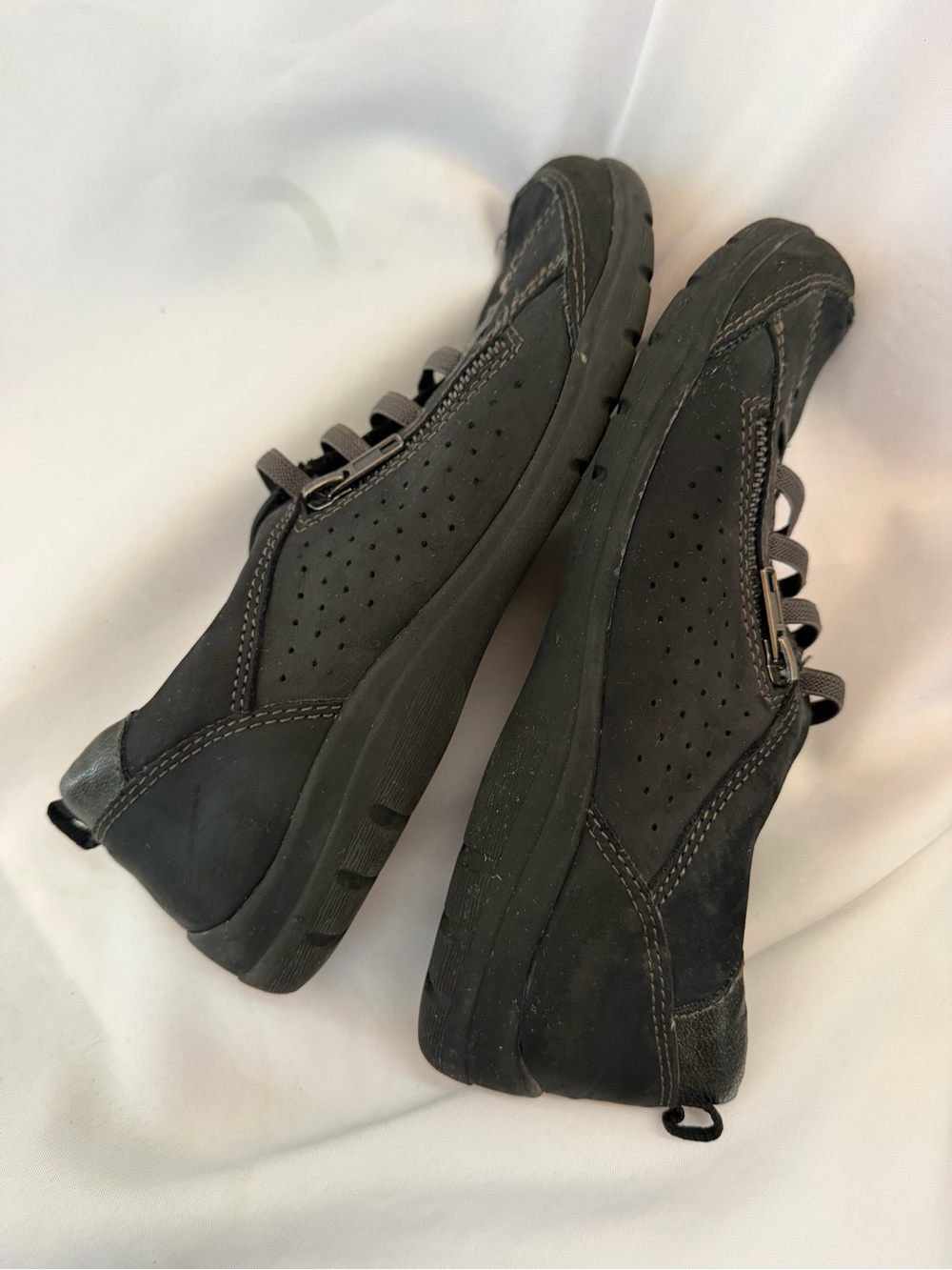 Earth Origins Dark Gray Perforated Lace-Up Sneaker with Side Zipper - Picture 13 of 16